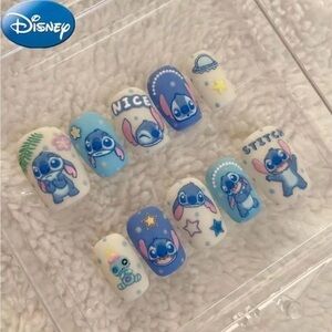 Disney Stitch Fake Press On Nails NWT